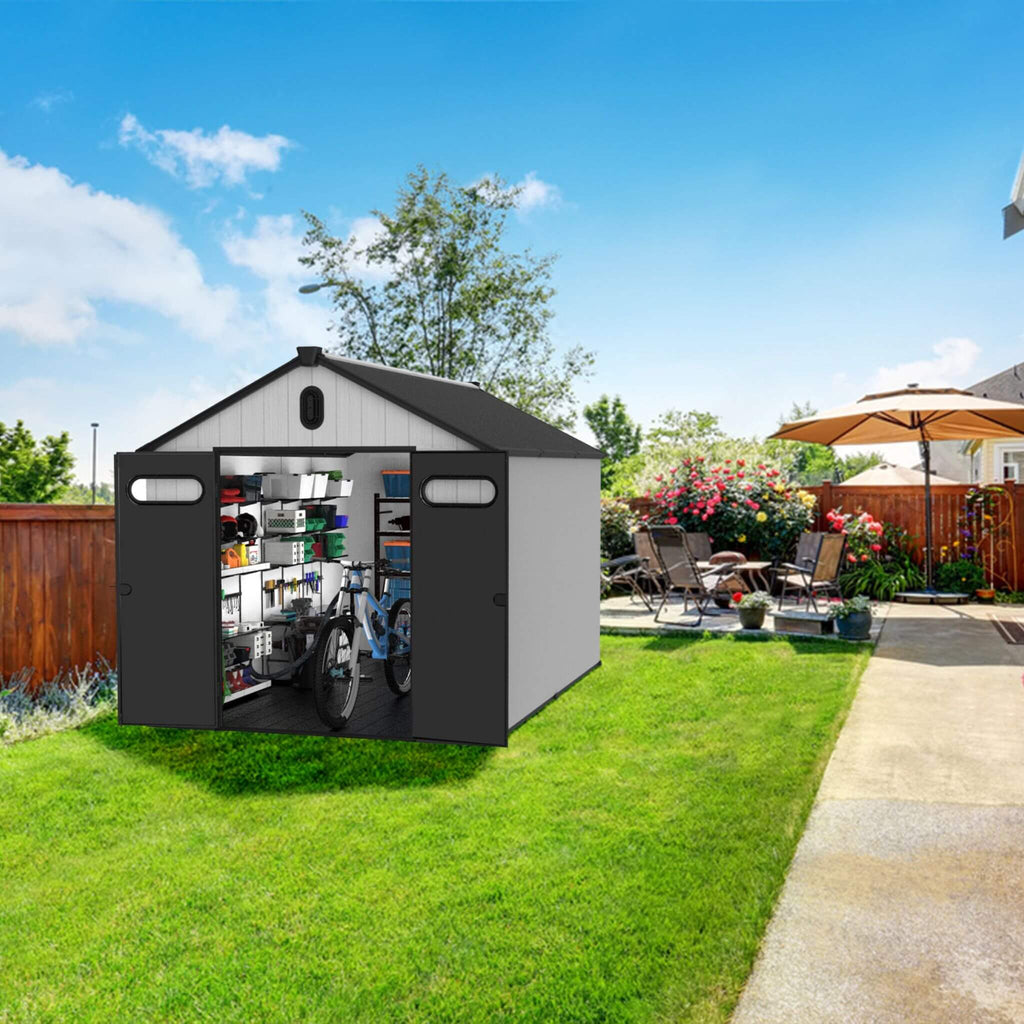 [08X12FT] Large Polypropylene Storage Shed With Reinforced Floor And Lockable Swing Doors (SAK07451) - Saksby Wholesale - Lifestyle