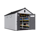 [08X12FT] Large Polypropylene Storage Shed With Reinforced Floor And Lockable Swing Doors (SAK07451) - Saksby Wholesale - Side View White Background