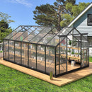 [08X14FT] Outdoor Polycarbonate Greenhouse With Roof Vents & Sliding Doors, 4MM (SAK19426) - Saksby Wholesale - Lifestyle Front Right View