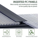 [08X16FT] Premium Outdoor Walk-In Polycarbonate Greenhouse With Roof Vents & Sliding Doors, 4MM (SAK72649) - Saksby Wholesale - Inserted PC Panels