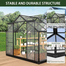 [08X16FT] Premium Outdoor Walk-In Polycarbonate Greenhouse With Roof Vents & Sliding Doors, 4MM (SAK72649) - Saksby Wholesale - Stable And Durable Structure
