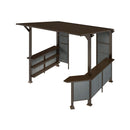 [09X10FT] Premium Outdoor Hardtop Grill Gazebo With Shelves (SAK90431) - Saksby Wholesale - Top Side View