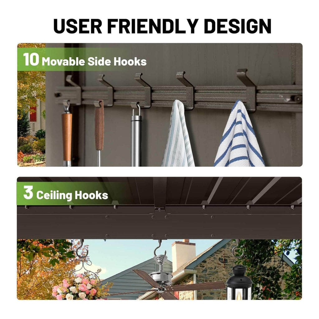 [09X10FT] Premium Outdoor Hardtop Grill Gazebo With Shelves (SAK90431) - Saksby Wholesale - User Friendly Design