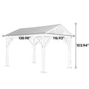 [09X11] Heavy Duty All-Weather Hard Top Wooden Carport Gazebo With Galvanized Steel Roof (SAK391875) - Saksby Wholesale - Dimensions
