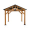 [09X11] Heavy Duty All-Weather Hard Top Wooden Carport Gazebo With Galvanized Steel Roof (SAK391875) - Saksby Wholesale - Front View