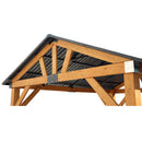 [09X11] Heavy Duty All-Weather Hard Top Wooden Carport Gazebo With Galvanized Steel Roof (SAK391875) - Saksby Wholesale - Hard Top White Background