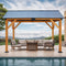 [09X11] Heavy Duty All-Weather Hard Top Wooden Carport Gazebo With Galvanized Steel Roof (SAK391875) - Saksby Wholesale - Lifestyle