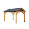 [09X11] Heavy Duty All-Weather Hard Top Wooden Carport Gazebo With Galvanized Steel Roof (SAK391875) - Saksby Wholesale - Side View