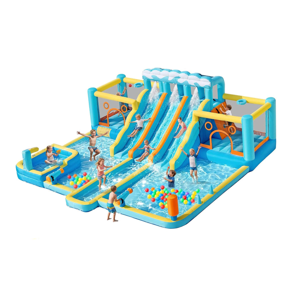 10-in-1 Inflatable Water Slide Bounce House With Blower (SAK26370) - Saksby Wholesale - Front Left View