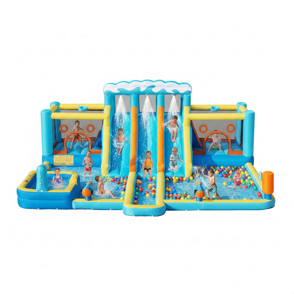 10-in-1 Inflatable Water Slide Bounce House With Blower (SAK26370) - Saksby Wholesale - Front View