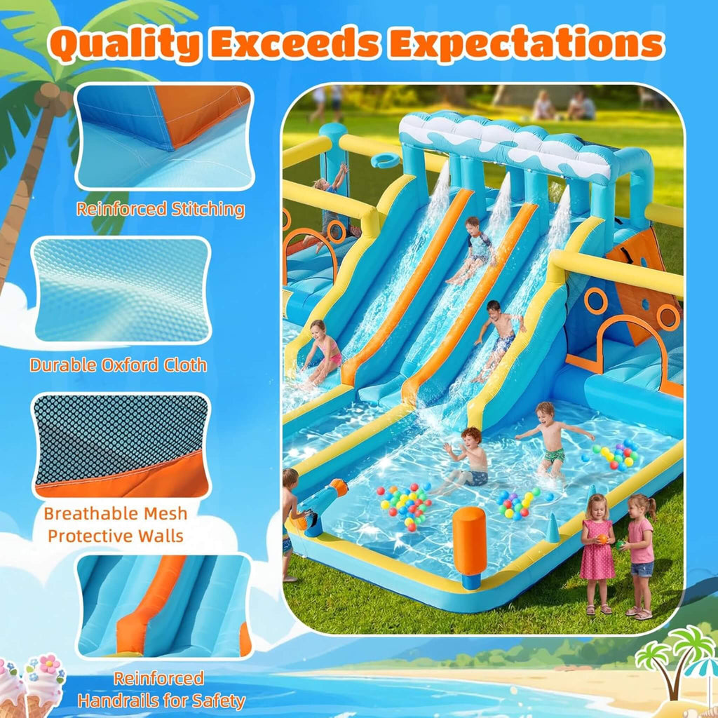 10-in-1 Inflatable Water Slide Bounce House With Blower (SAK26370) - Saksby Wholesale - Quality Features