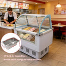 10-Pan 220V Commercial Gelato Display Freezer With LED Lighting (SAK59302) - Saksby Wholesale - Ice Cream Pans