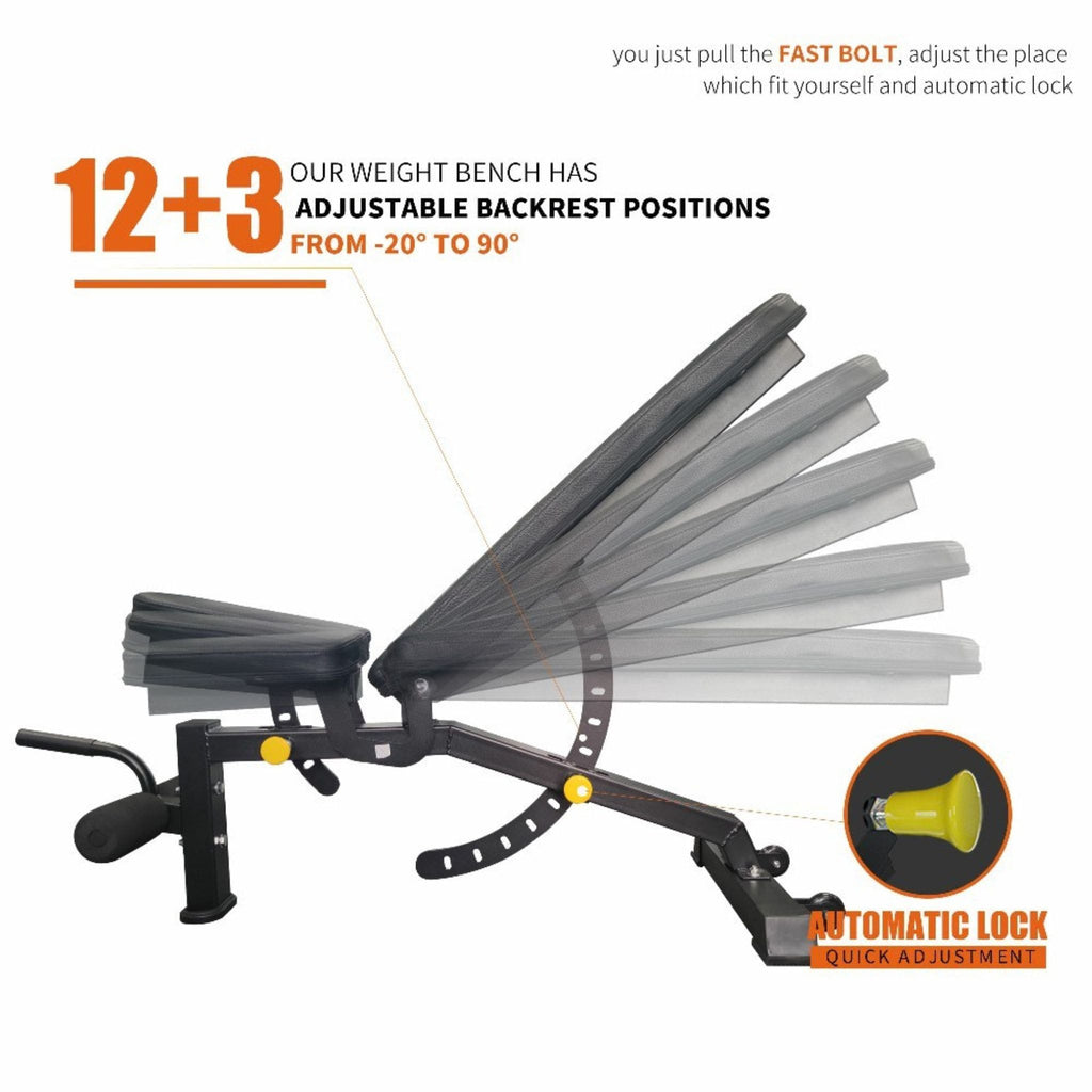 1000LBS Multi-Functional Barbell Rack Squat Power Cage With Weight Bench (SAK35822) - Saksby Wholesale - Adjustable Backrest Positions
