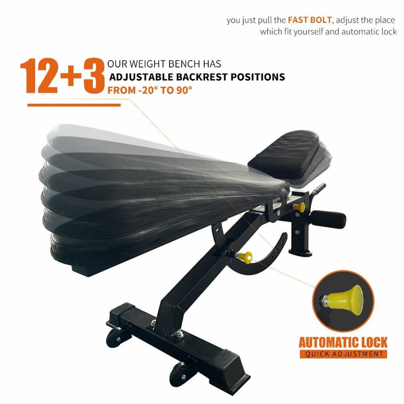 1000LBS Multi-Functional Barbell Rack Squat Power Cage With Weight Bench (SAK35822) - Saksby Wholesale - Automatic Lock