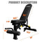 1000LBS Multi-Functional Barbell Rack Squat Power Cage With Weight Bench (SAK35822) - Saksby Wholesale - Bench Dimensions