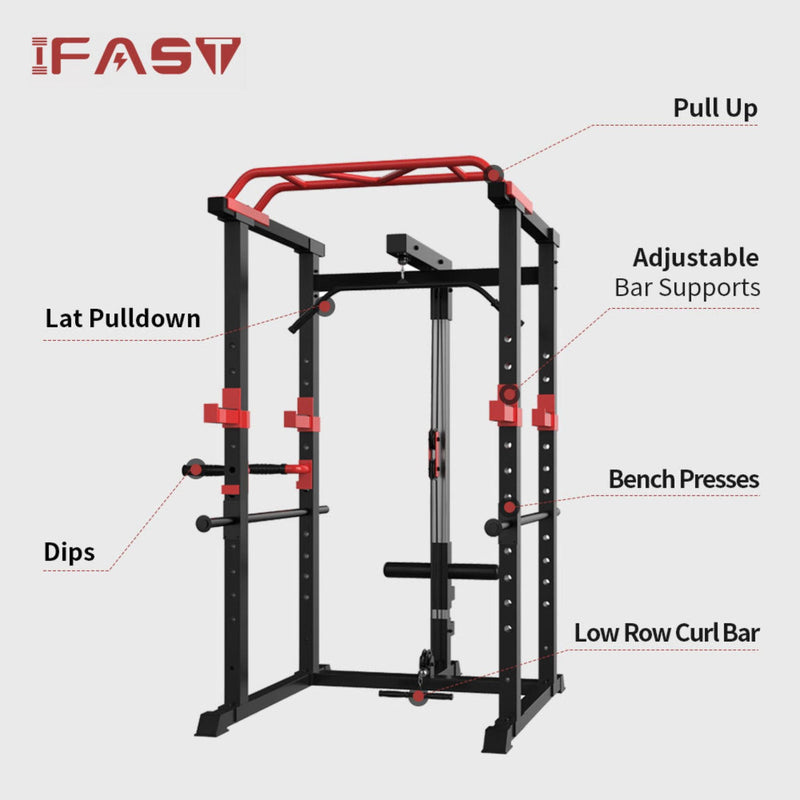 1000LBS Multi-Functional Barbell Rack Squat Power Cage With Weight Bench (SAK35822) - Saksby Wholesale - Different Functions