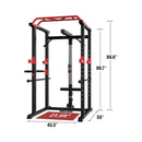 1000LBS Multi-Functional Barbell Rack Squat Power Cage With Weight Bench (SAK35822) - Saksby Wholesale - Dimensions