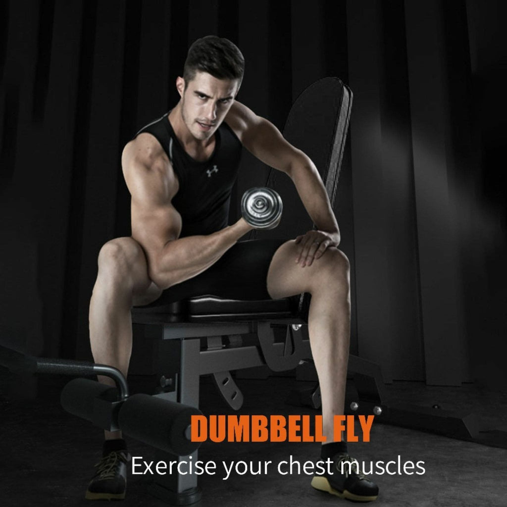 1000LBS Multi-Functional Barbell Rack Squat Power Cage With Weight Bench (SAK35822) - Saksby Wholesale - Dumbbell Fly