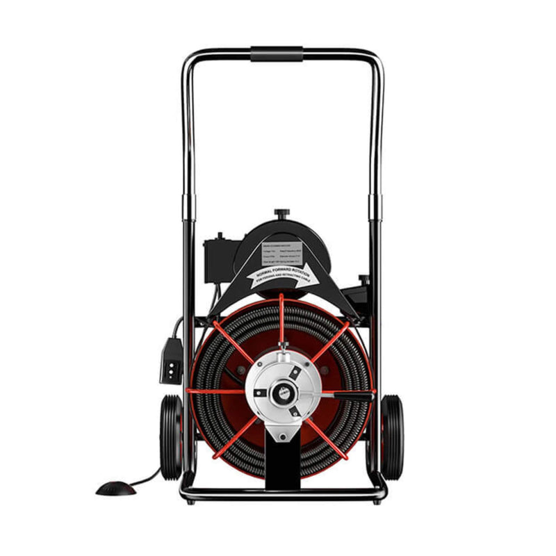 [100FT x 3/8"] Electric Sewer Drain Cleaner Snake Clog Machine W/ Cutter (SAK53785) - Saksby Wholesale - Back View