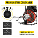 [100FT x 3/8"] Electric Sewer Drain Cleaner Snake Clog Machine W/ Cutter (SAK53785) - Saksby Wholesale - Core Cable Details