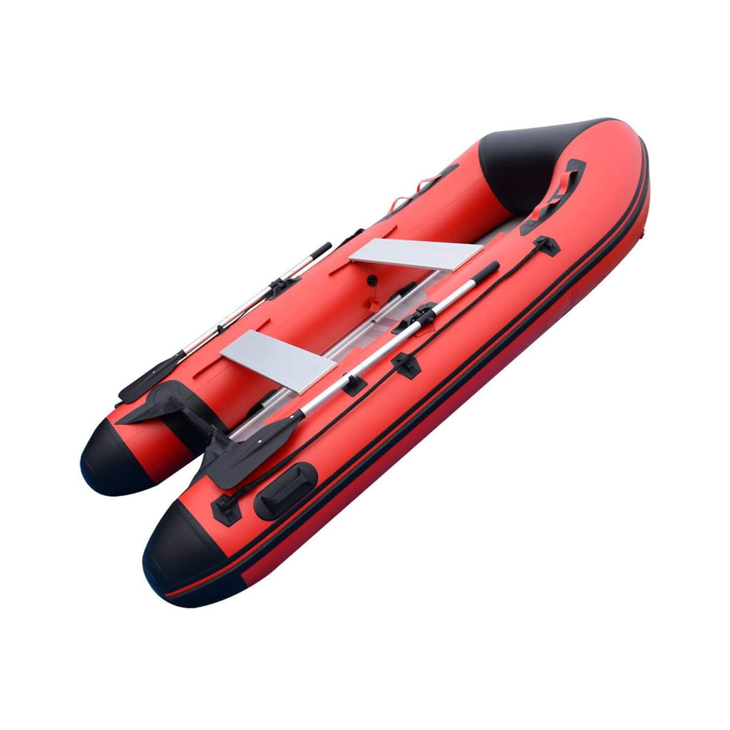 10FT Inflatable 4-Person Rafting Fishing Dinghy Tender Pontoon Boat (SAK20749) - Saksby Wholesale - Side View In Left Side