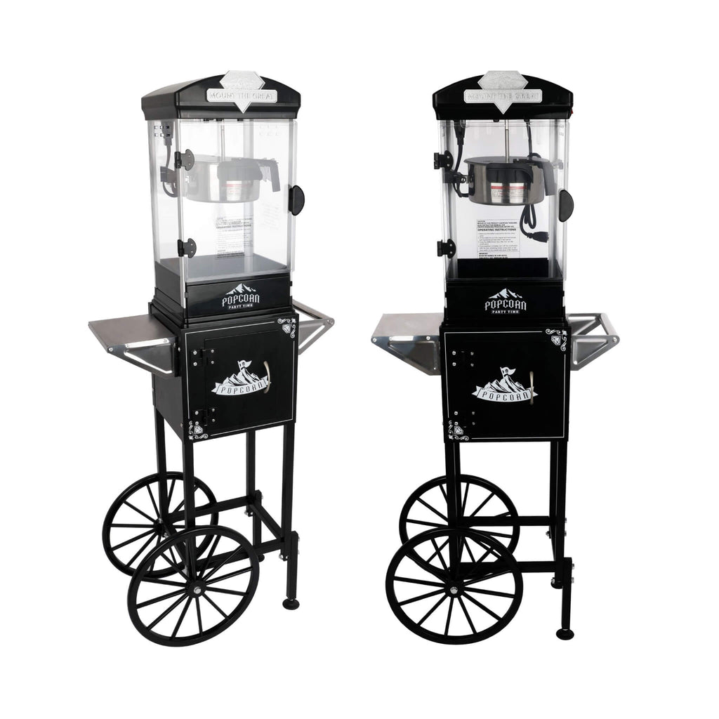 10 OZ Portable Kettle Popcorn Maker Machine With Cart (SAK42196) - Saksby Wholesale - Front View
