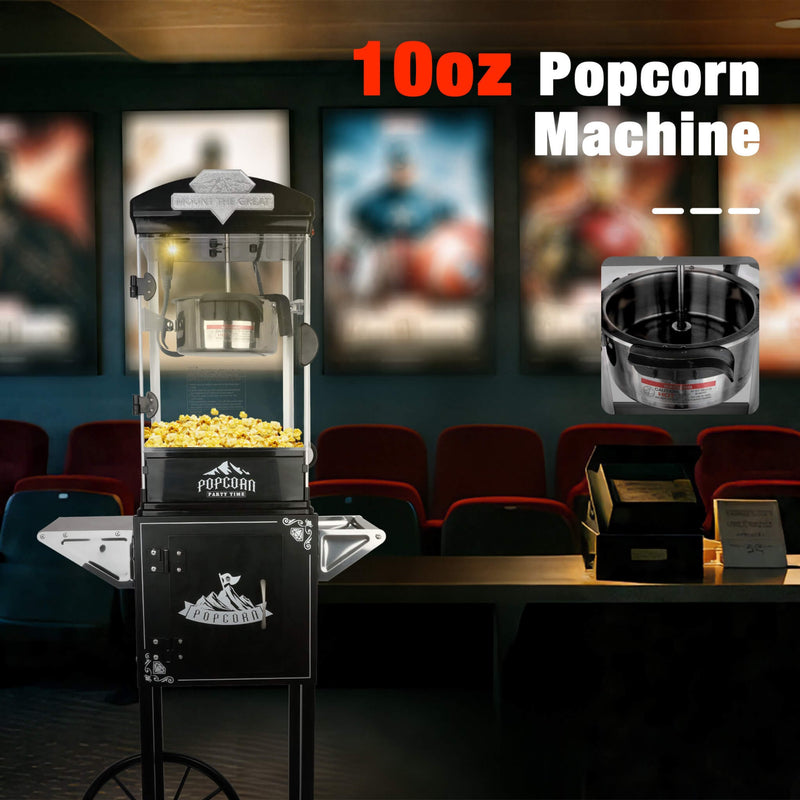 10 OZ Portable Kettle Popcorn Maker Machine With Cart (SAK42196) - Saksby Wholesale - Lifestyle View