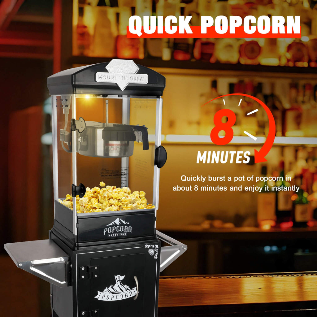 10 OZ Portable Kettle Popcorn Maker Machine With Cart (SAK42196) - Saksby Wholesale - Timer View