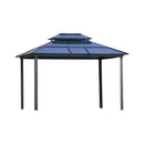 [10X12FT] Alora Hardtop Gazebo Canopy With Polycarbonate Double Roof, Netting, And Curtains (SAK15672) - Saksby Wholesale - Front View