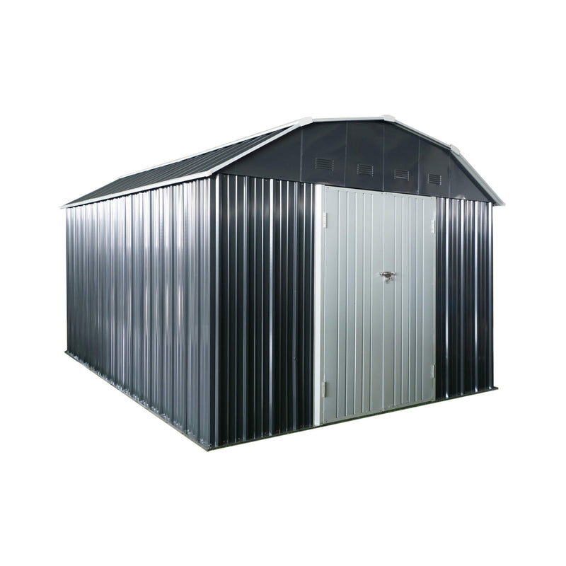 
[10X12FT] Alora Outdoor Metal Garden Backyard Shed With Arch Roof And Lockable Doors (SAK57431) - Saksby Wholesale - Front Right View