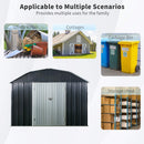 [10X12FT] Alora Outdoor Metal Garden Backyard Shed With Arch Roof And Lockable Doors (SAK57431) - Saksby Wholesale - Multiple Uses View