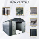 [10X12FT] Alora Outdoor Metal Garden Backyard Shed With Arch Roof And Lockable Doors (SAK57431) - Saksby Wholesale - Product Details View