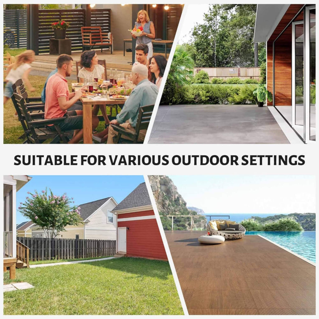 [10x12FT] Heavy Duty Premium Outdoor All-Season Wooden Cedar Hardtop Gazebo With Metal Roof & Back Curtains (SAK57184) SAKSBY - Outdoor Settings View
