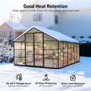 [10X12FT] Outdoor Polycarbonate Aluminum Greenhouse With UV Protection (SAK59183) - Saksby Wholesale - Heat Retention