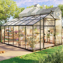 [10X12FT] Outdoor Polycarbonate Aluminum Greenhouse With UV Protection (SAK59183) - Saksby Wholesale - Lifestyle Front Right View
