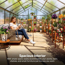 [10X12FT] Outdoor Polycarbonate Aluminum Greenhouse With UV Protection (SAK59183) - Saksby Wholesale - Spacious Interior