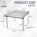 [10X16FT] Heavy Duty Outdoor Driveway Pergola With Aluminum Alloy Frame And Polycarbonate Panels (SAK47395) - Saksby Wholesale - Dimensions View