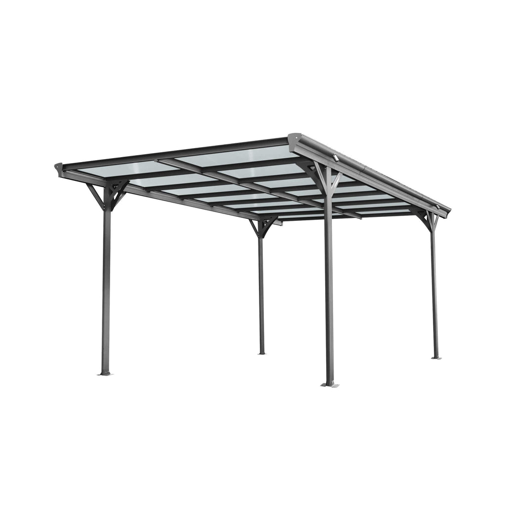 [10X16FT] Heavy Duty Outdoor Driveway Pergola With Aluminum Alloy Frame And Polycarbonate Panels (SAK47395) - Saksby Wholesale - Full View