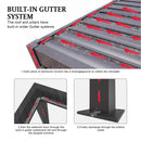 [10X19FT] Alora Modern Durable All-Weather Outdoor Pergola With Aluminum Frame And Steel Louvers (SAK32691) - Saksby Wholesale - Gutter System View