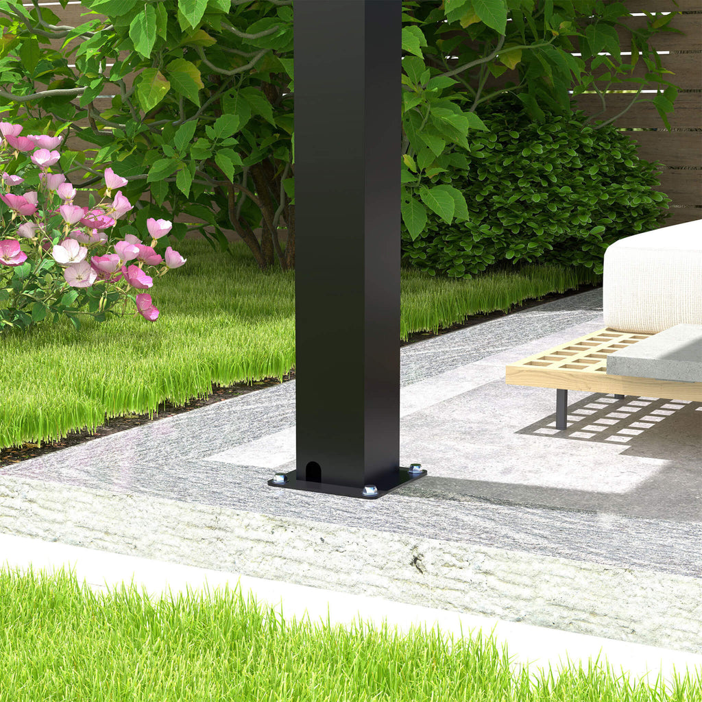 
[10X19FT] Alora Modern Durable All-Weather Outdoor Pergola With Aluminum Frame And Steel Louvers (SAK32691) - Saksby Wholesale - Leg Stand View