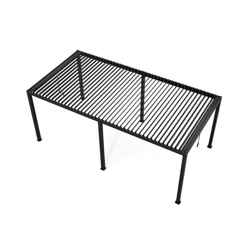 [10X19FT] Alora Modern Durable All-Weather Outdoor Pergola With Aluminum Frame And Steel Louvers (SAK32691) - Saksby Wholesale - Top View