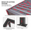[10X19FT] Premium Powder-Coated Aluminum Pergola With Adjustable Louvers (SAK78345) - Saksby Wholesale - Built-In Gutter System