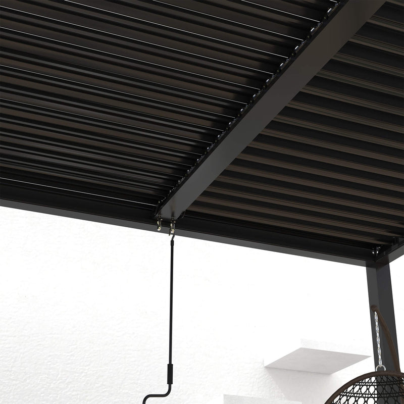 [10X19FT] Premium Powder-Coated Aluminum Pergola With Adjustable Louvers (SAK78345) - Saksby Wholesale - Bottom View