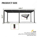 [10X19FT] Premium Powder-Coated Aluminum Pergola With Adjustable Louvers (SAK78345) - Saksby Wholesale - Dimensions
