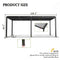 [10X19FT] Premium Powder-Coated Aluminum Pergola With Adjustable Louvers (SAK78345) - Saksby Wholesale - Dimensions