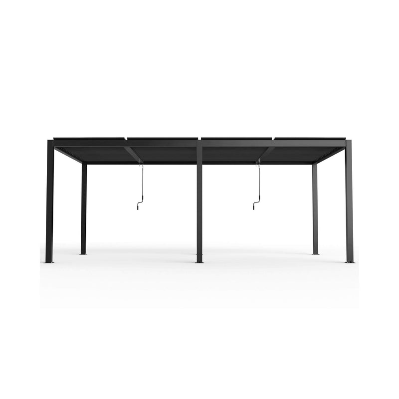 [10X19FT] Premium Powder-Coated Aluminum Pergola With Adjustable Louvers (SAK78345) - Saksby Wholesale - Front View