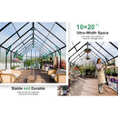 [10X20FT] Extra-Large Heavy-Duty Outdoor Backyard Greenhouse With Adjustable Roof Vents, 4MM (SAK59482)  - Saksby Wholesale - Structure And Space Features