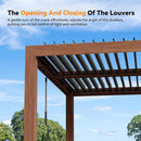 [10X20FT] Heavy-Duty Luxury Outdoor Pergola With Adjustable Louvers And Integrated Drainage (SAK42670) - Saksby Wholesale - Louvers