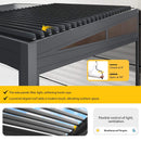 [10X20FT] Luxury Wall-Mounted Louvered Pergola With Pull-Down Screens (SAK91537) - Saksby Wholesale - Louvers