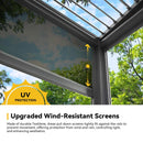 [10X20FT] Luxury Wall-Mounted Louvered Pergola With Pull-Down Screens (SAK91537) - Saksby Wholesale - Screens